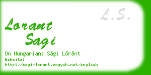 lorant sagi business card